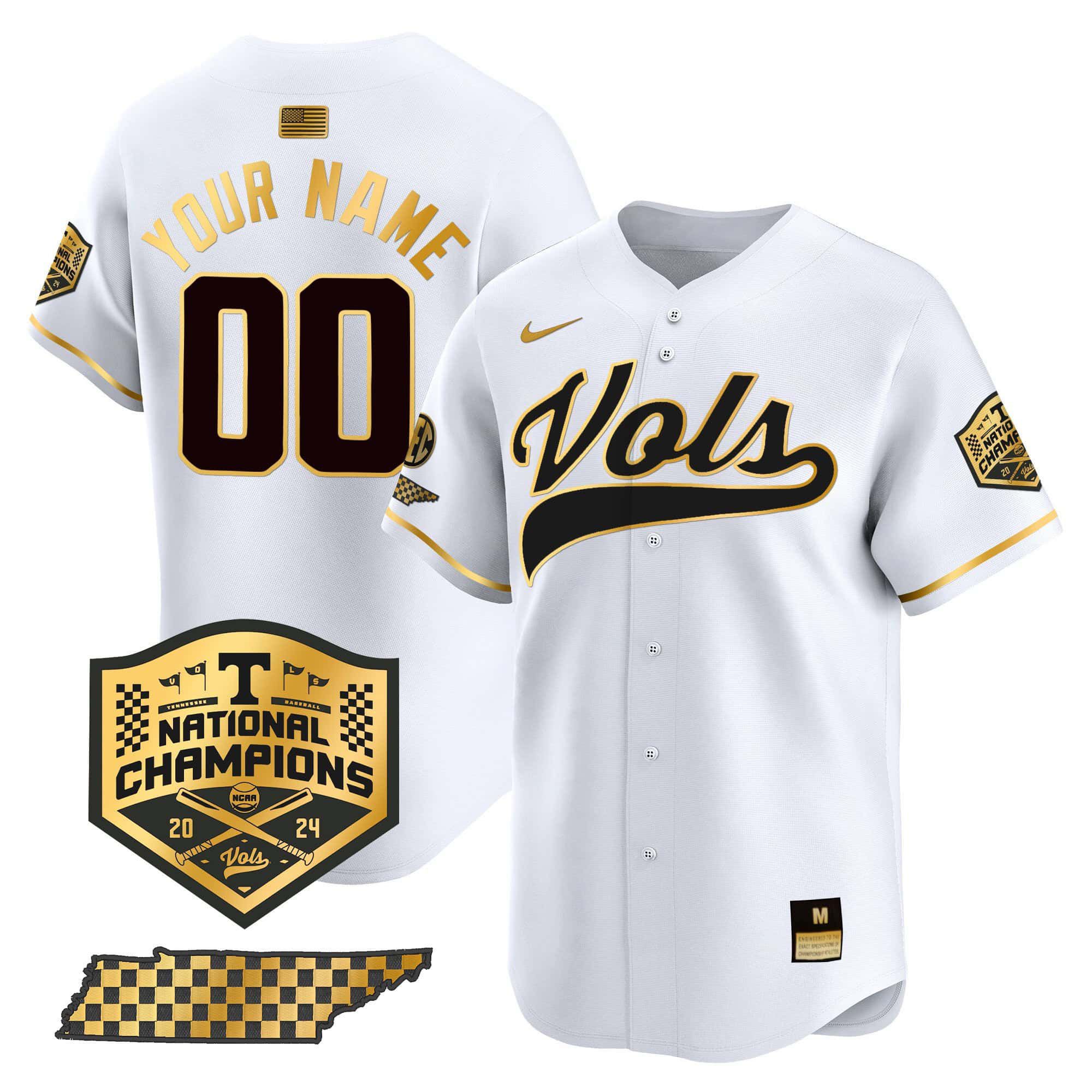 Men Tennessee Volunteers White 2024 Nike Champions Vapor Premier Limited Custom NCAA Jersey style 1->customized nfl jersey->Custom Jersey